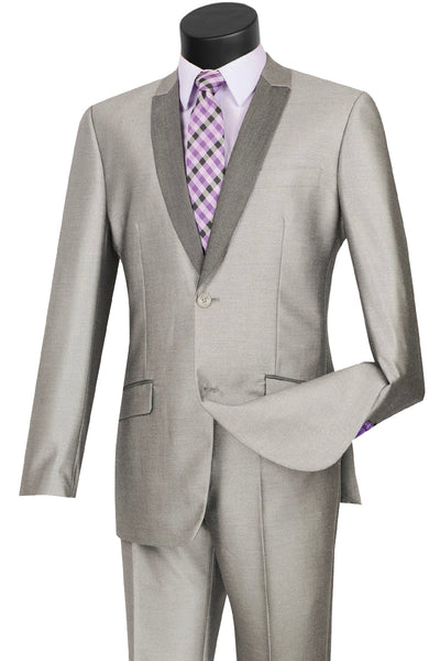 Slim Fit Contrast Peak Lapel Tuxedo by Vinci
