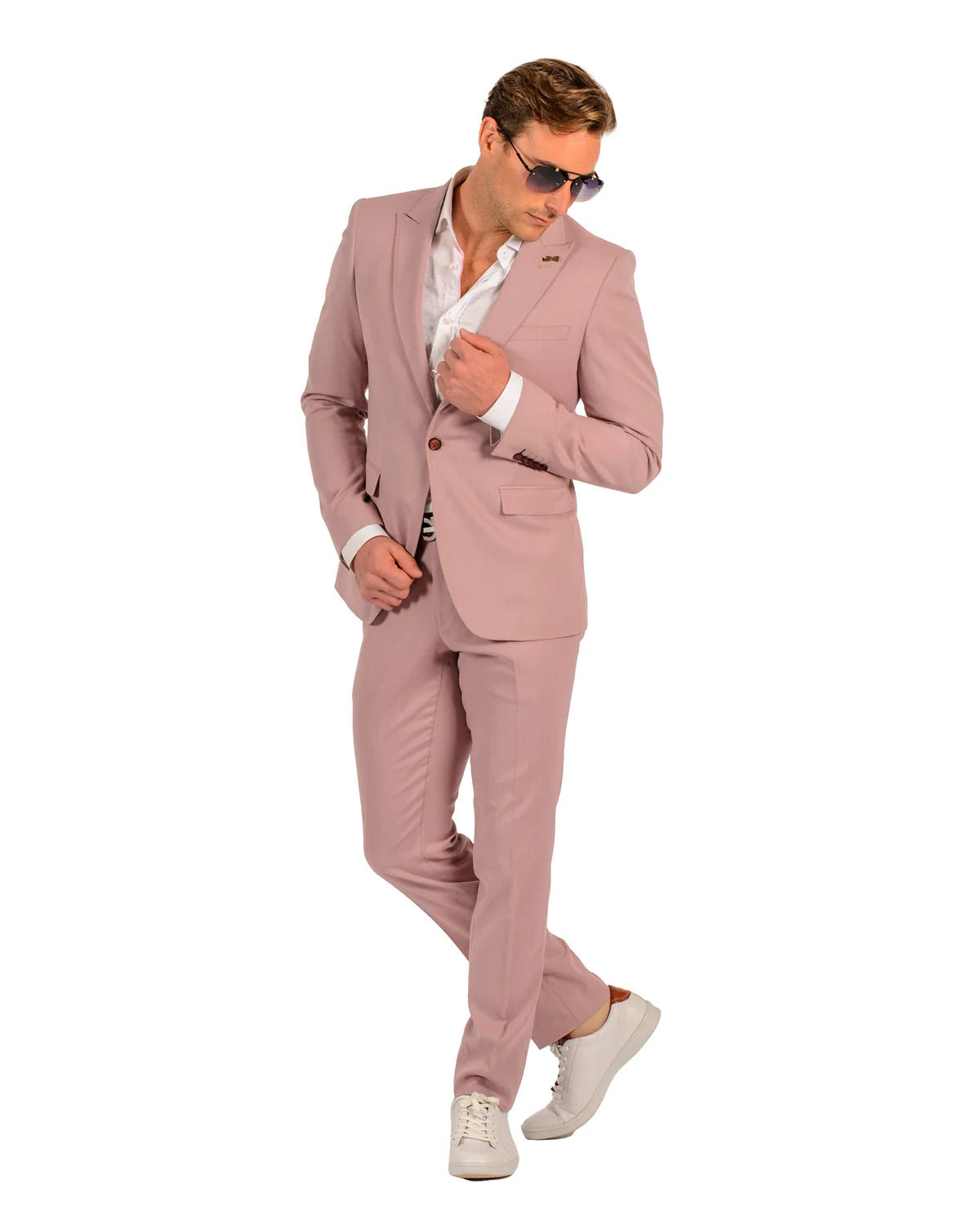 Blush Mauve Wedding Slim Suit for Men