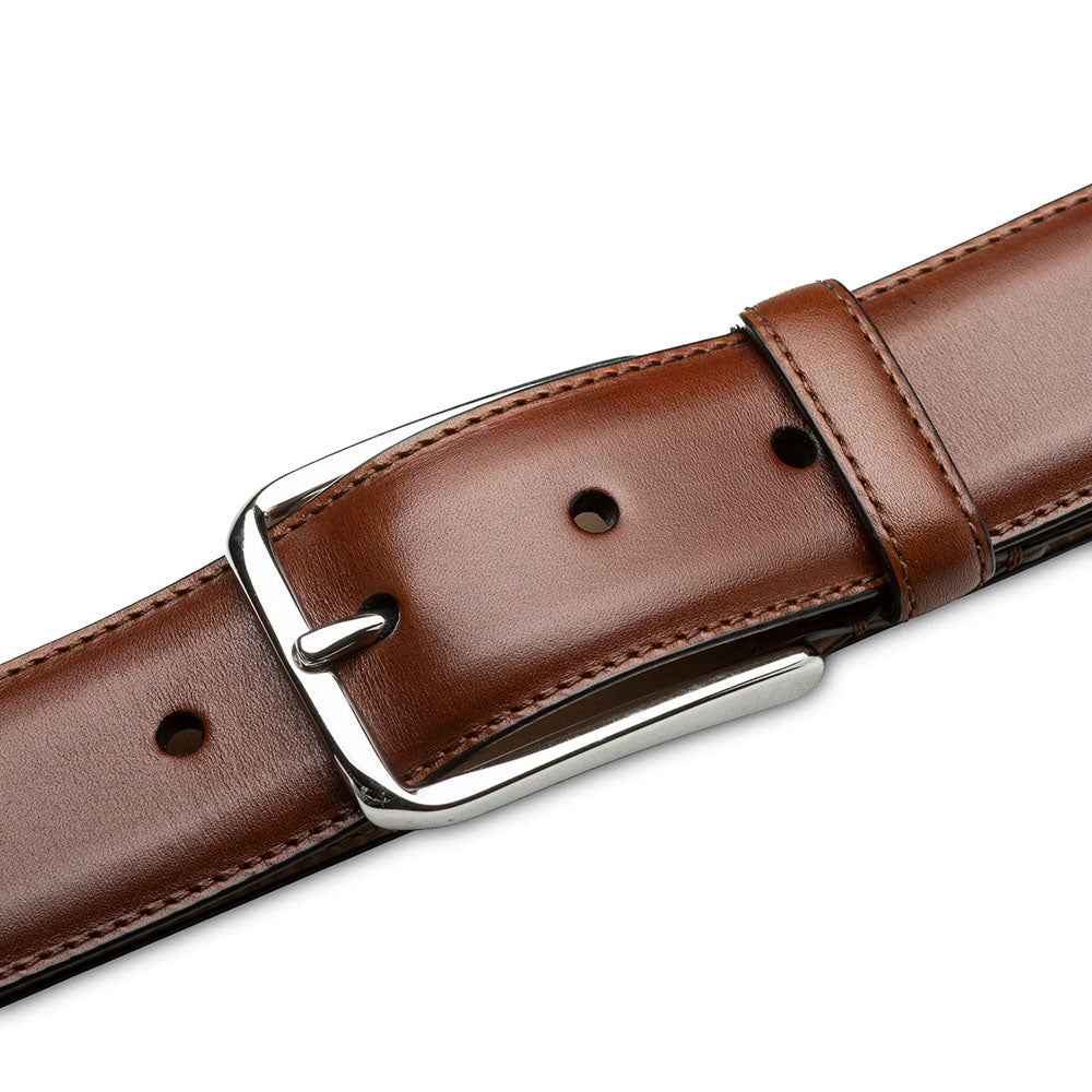 Mezlan Center-Piped Calfskin Belt