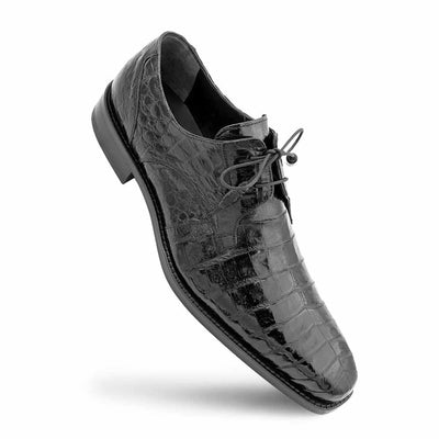 Mezlan Anderson Black Crocodile Lace-Up Shoes
