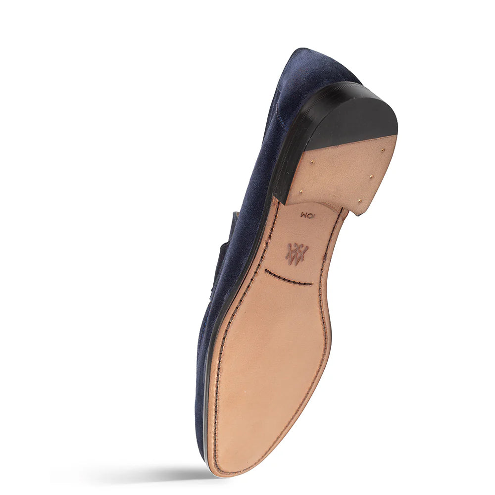 Mezlan Caro Suede Penny Loafer Navy (21312)