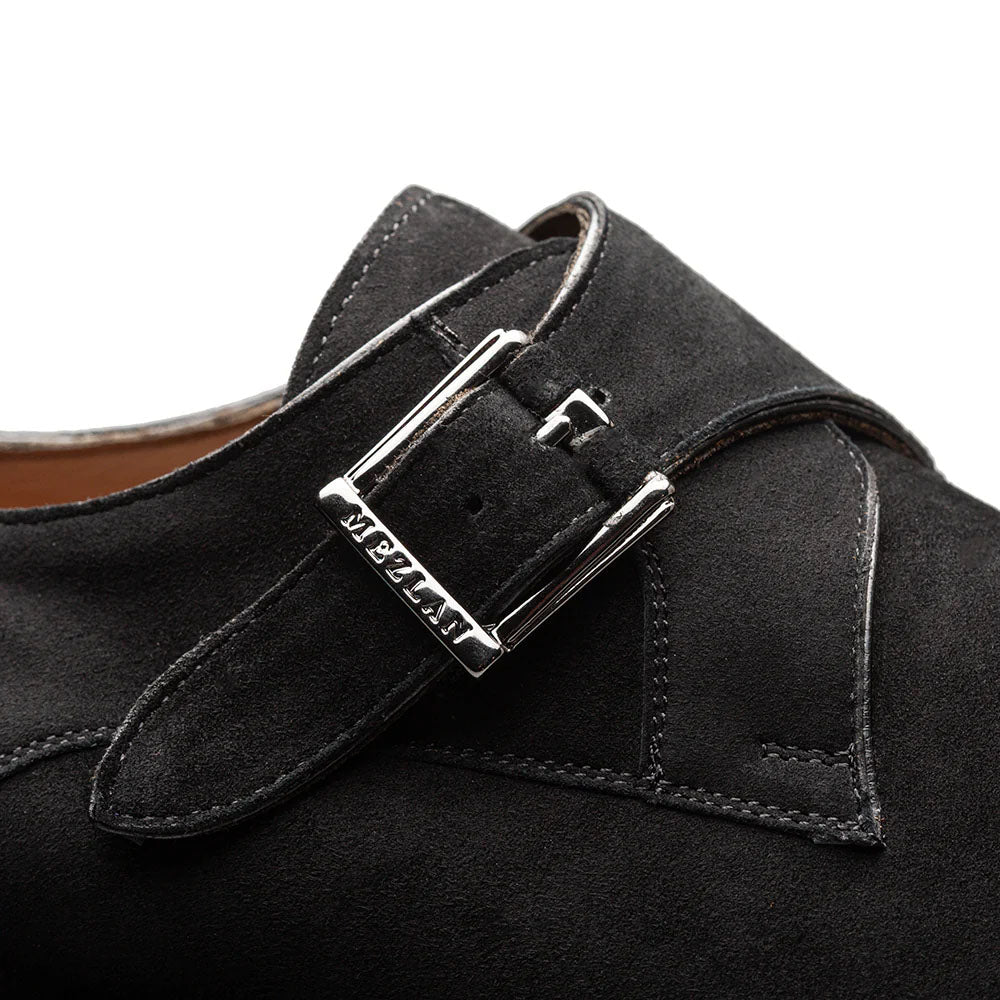 Mezlan Albini Suede Monk strap - Black