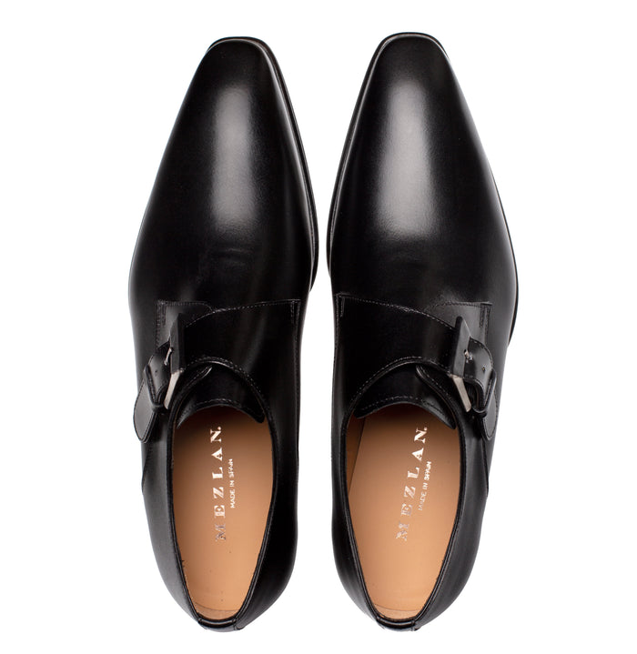 Mezlan Patina Calfskin Plain Toe Monk Shoe - Luxury Italian Leather