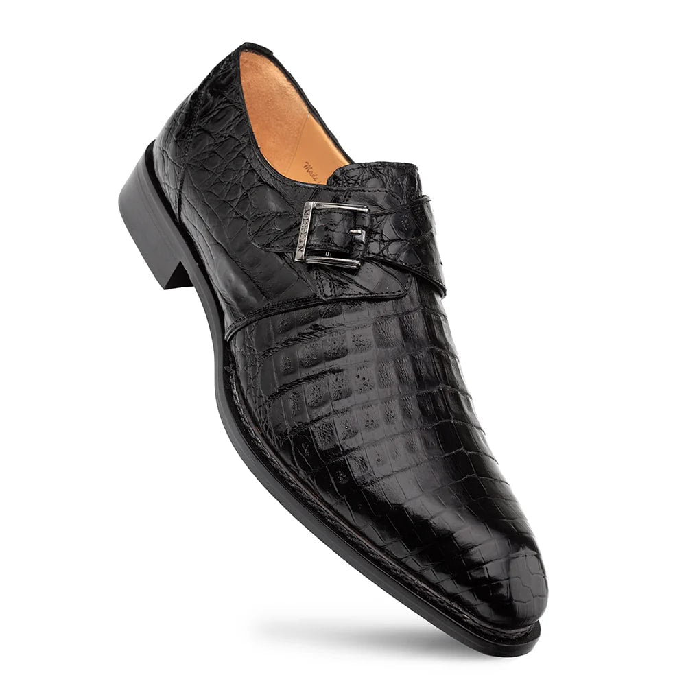 Mezlan Prague Double Monk Strap Crocodile Shoe