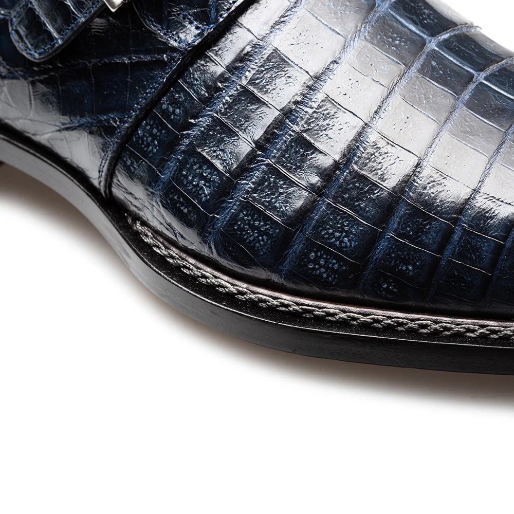 Mezlan Gigolo Crocodile Monk Strap