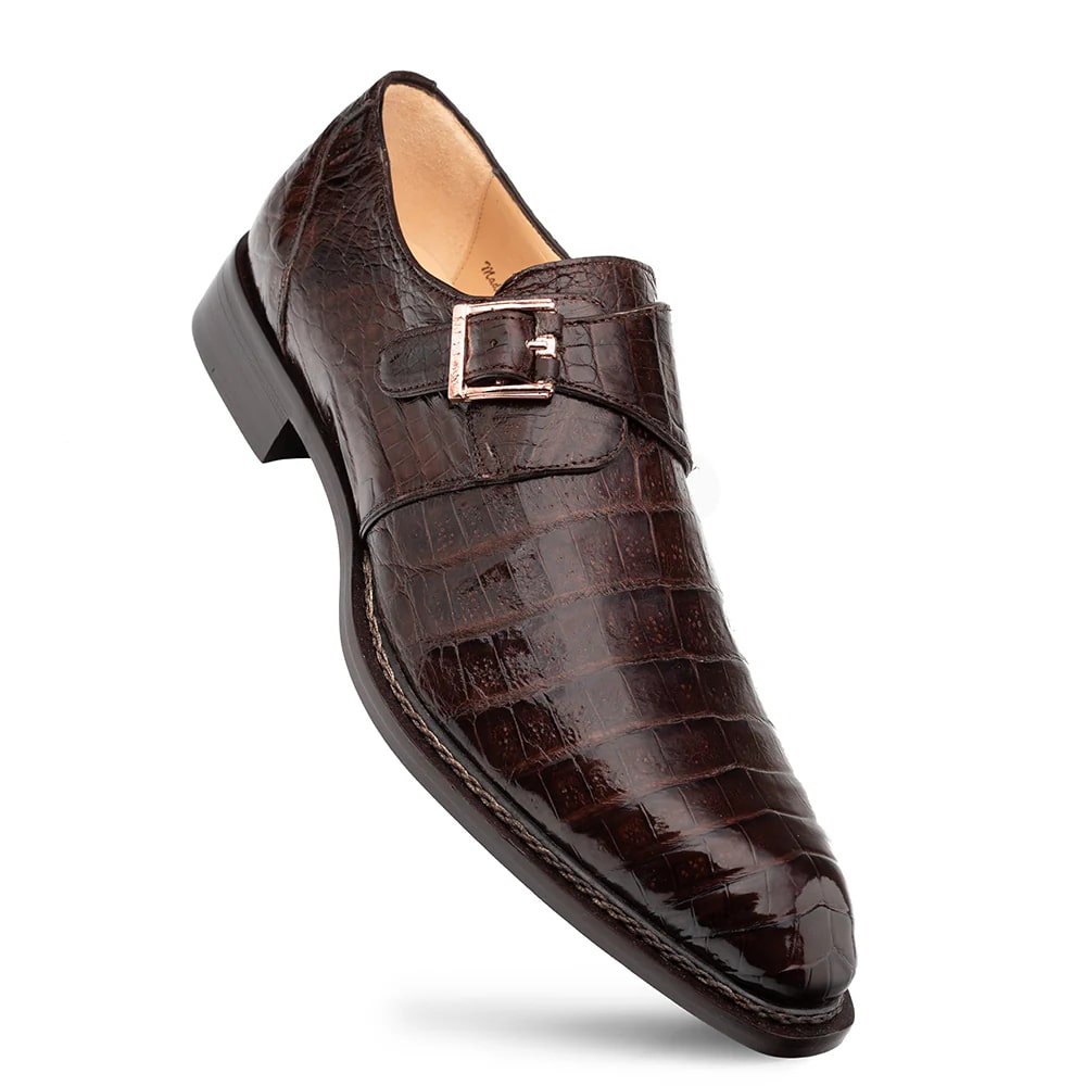 Mezlan Prague Double Monk Strap Crocodile Shoe