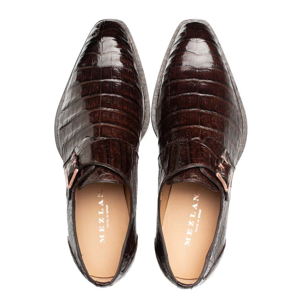 Mezlan Gigolo Crocodile Monk Strap