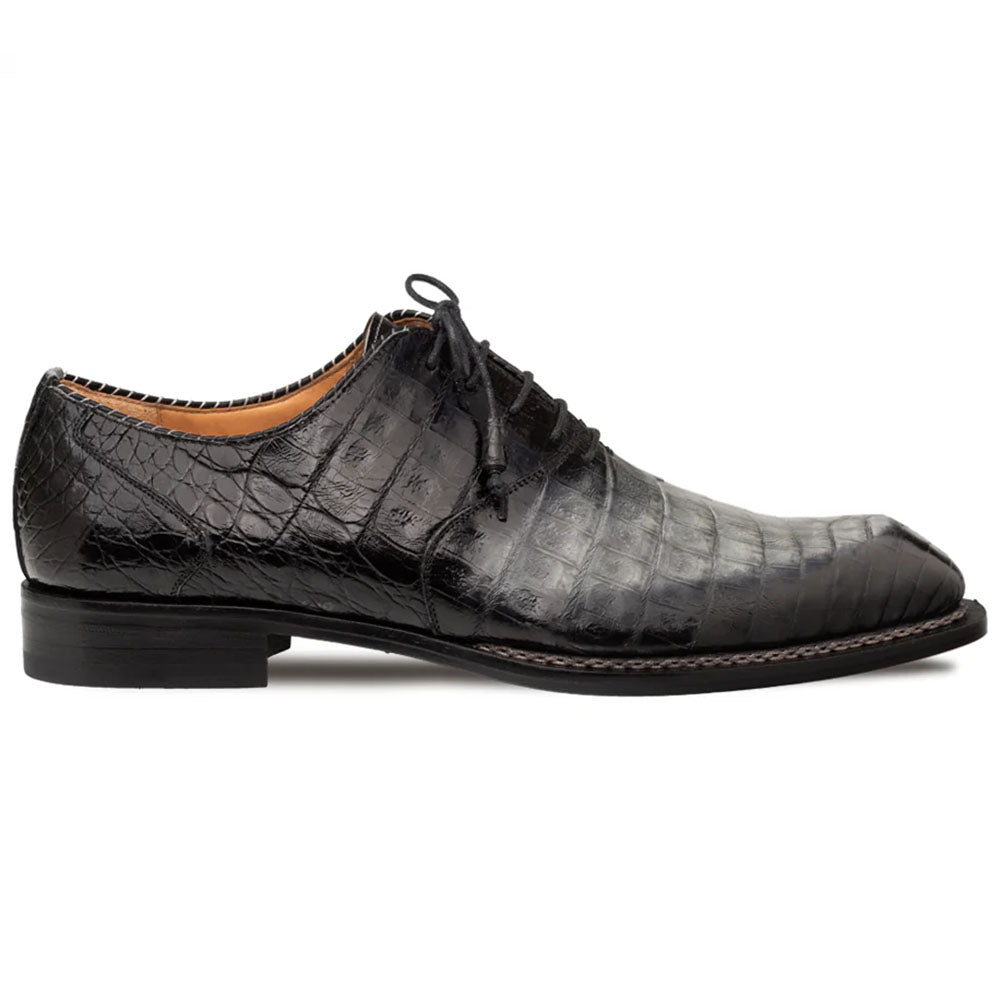 Mezlan Westside Two-Tone Crocodile Oxford Pearl Grey / Black (50172-F)