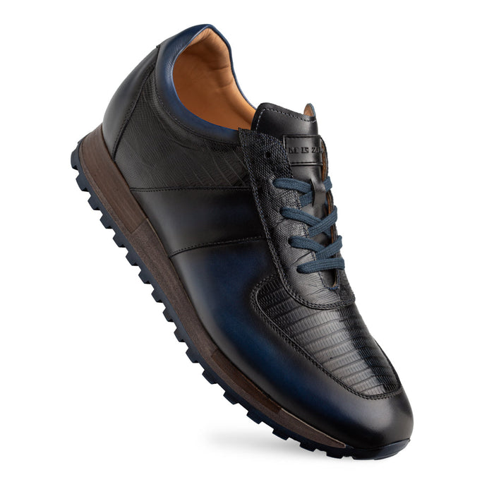 Mezlan Greenwich Sneaker: Calf & Lizard Leather - Luxury Shoe