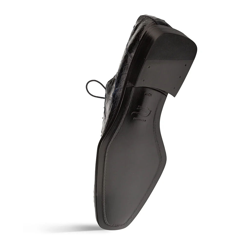 Mezlan Ugo Crocodile Square Toe Lace Up Derby Blue (50200-F)