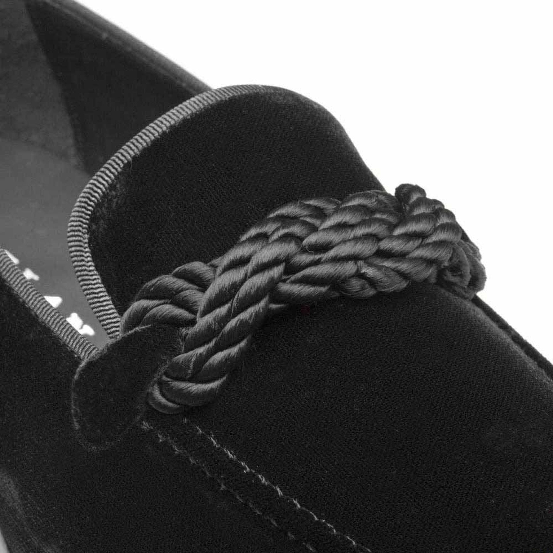 Mezlan Black Braided Velvet Loafer