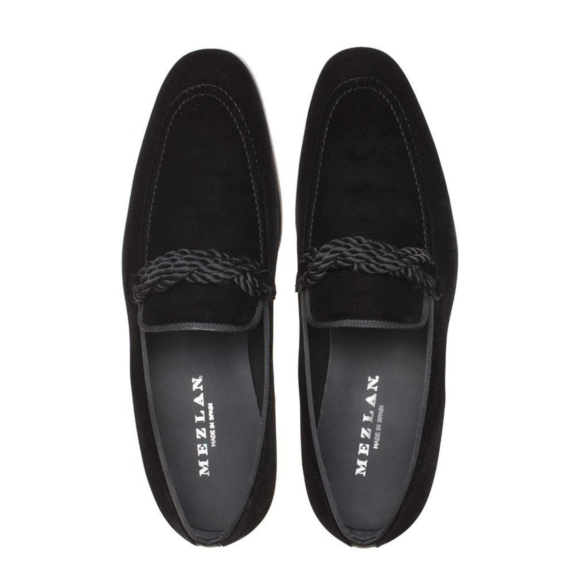 Mezlan Black Braided Velvet Loafer
