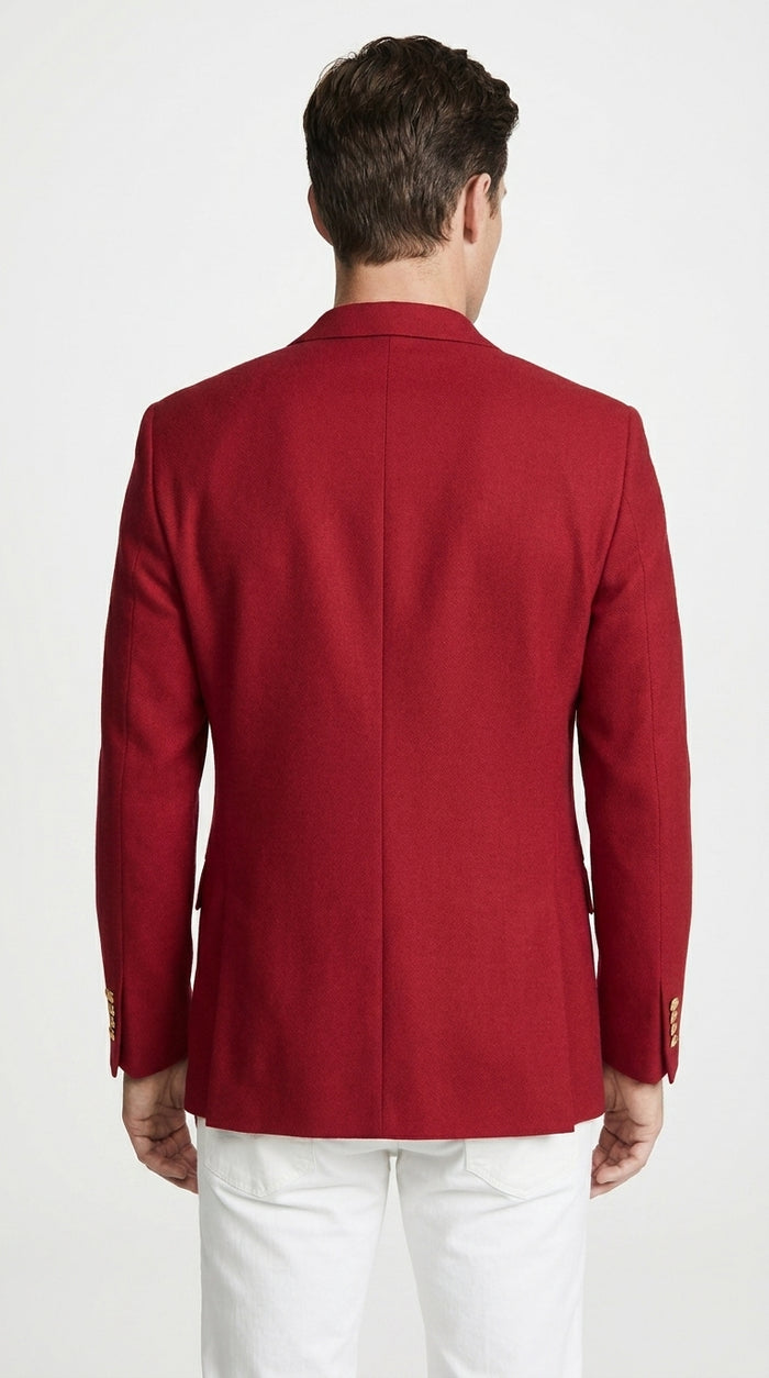 Men’s Classic Burgundy 2-Button Blazer – Wedding, Church, Business and Formal Sport Coat