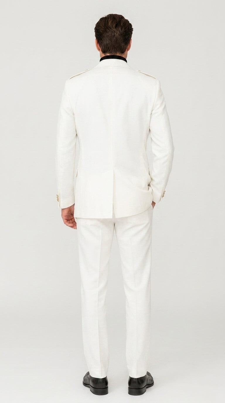 Rossi Man DUKE RM1762 Men’s White 3 Piece Suit, Modern Tailored Formal Wedding Dress Suit