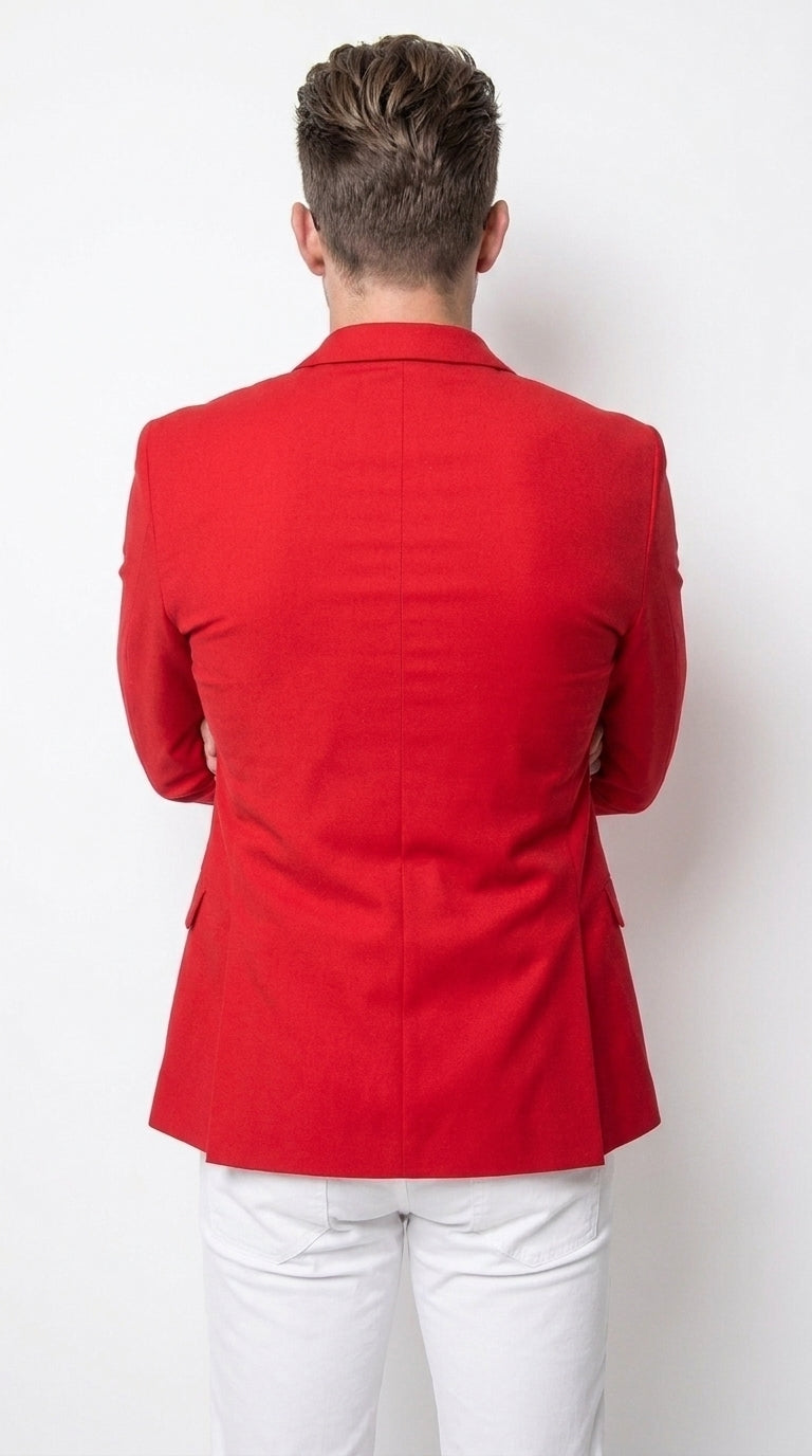 Men’s Red Blazer Prom Suit Set, Affordable Big Size Formal Party and Wedding Outfit