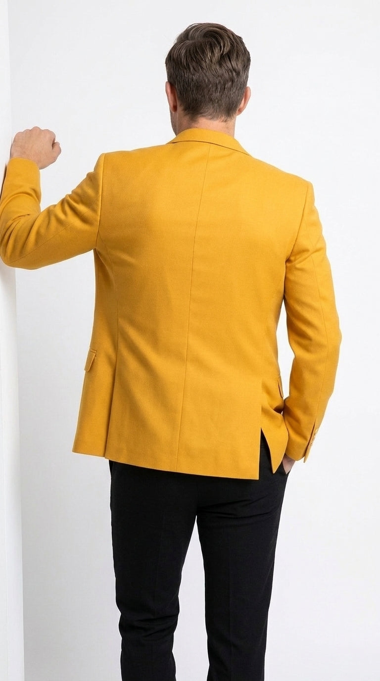 Executive Apparel Ultralux Men’s Gold Blazer Jacket, Formal Party Sport Coat for Weddings and Events