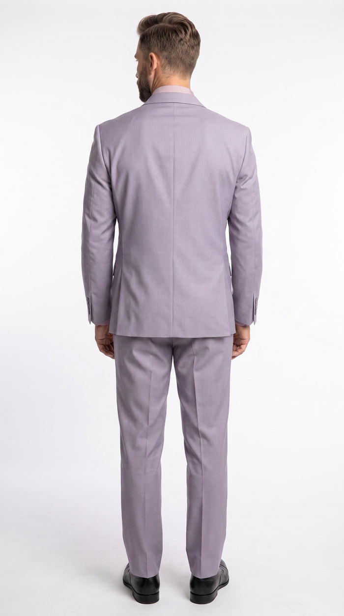 Men’s Light Grey 2 Button Suit, Modern Fit Formal Wedding Business Dress Suit