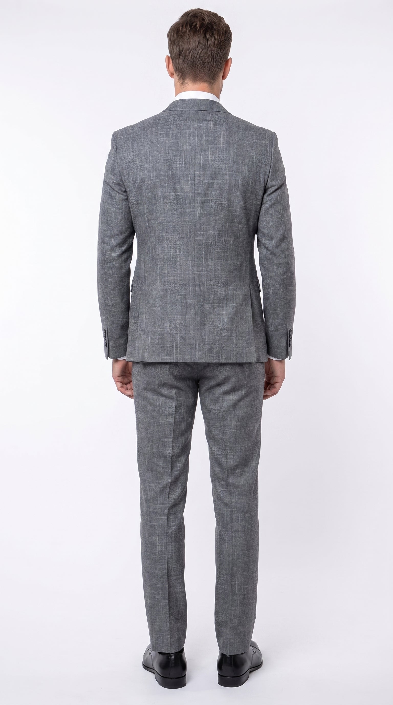 ROSSI MAN Max RM1784 Men’s Grey 3 Piece Suit, Formal Wedding Business Dress Suit