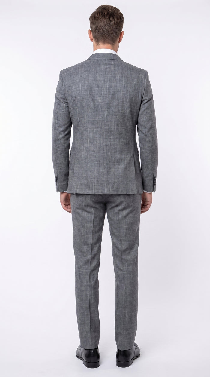 ROSSI MAN Max RM1784 Men’s Grey 3 Piece Suit, Formal Wedding Business Dress Suit