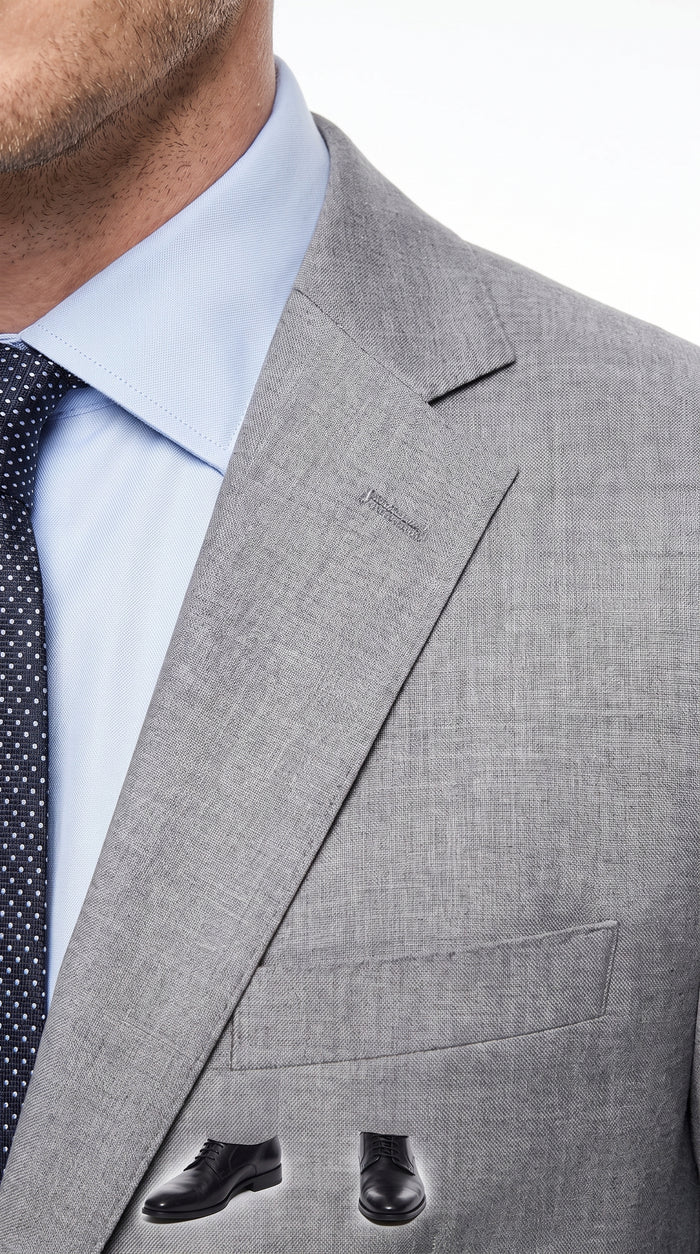 Men’s Gray 2-Button Suit – Classic Two Piece Wedding, Business & Formal Suit