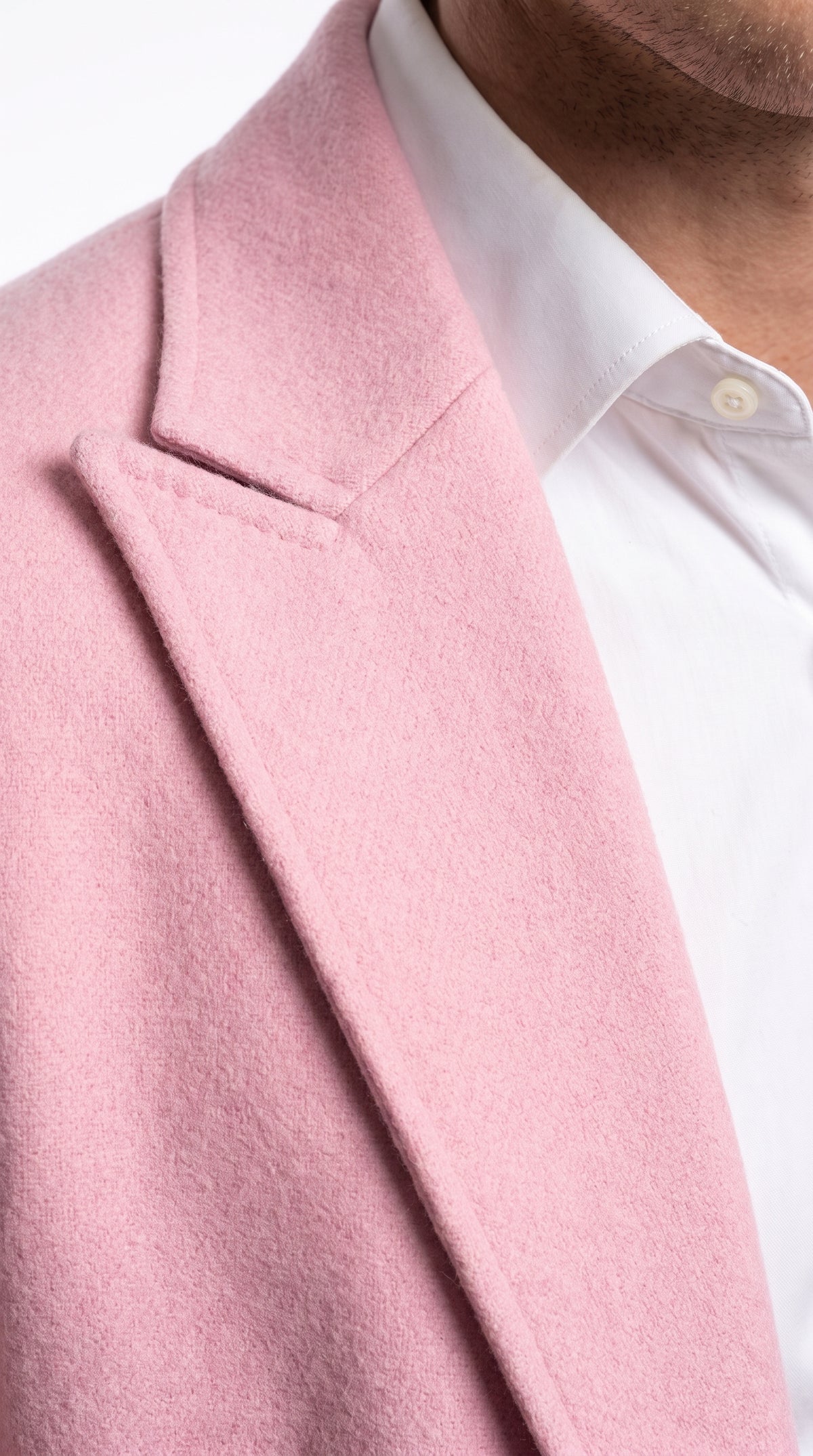 Men’s Light Pink Fashion Overcoat with Notch Lapel, Dress Car Coat for Formal and Casual Wear