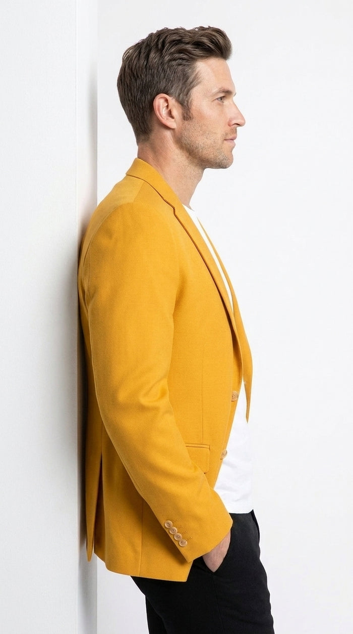 Executive Apparel Ultralux Men’s Gold Blazer Jacket, Formal Party Sport Coat for Weddings and Events