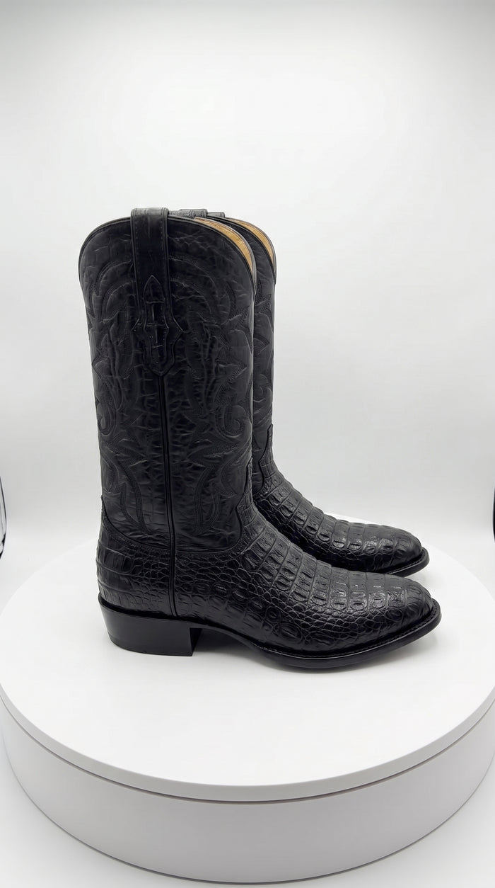 Los Altos Men’s Black Western Boots, Exotic Cowboy Dress Boots for Rodeo and Country Wear