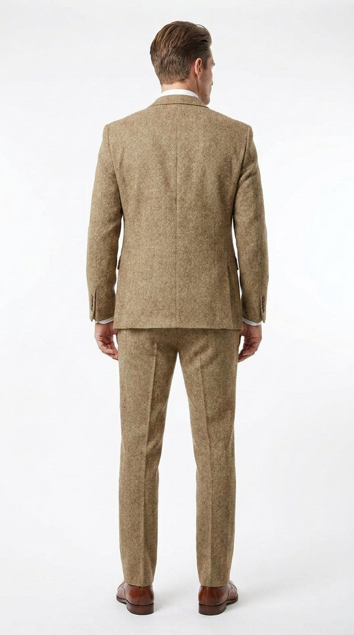 Men’s Great Gatsby 3-Piece Suit – Tobey Maguire Inspired 1920s Vintage Wedding Costume in Tan