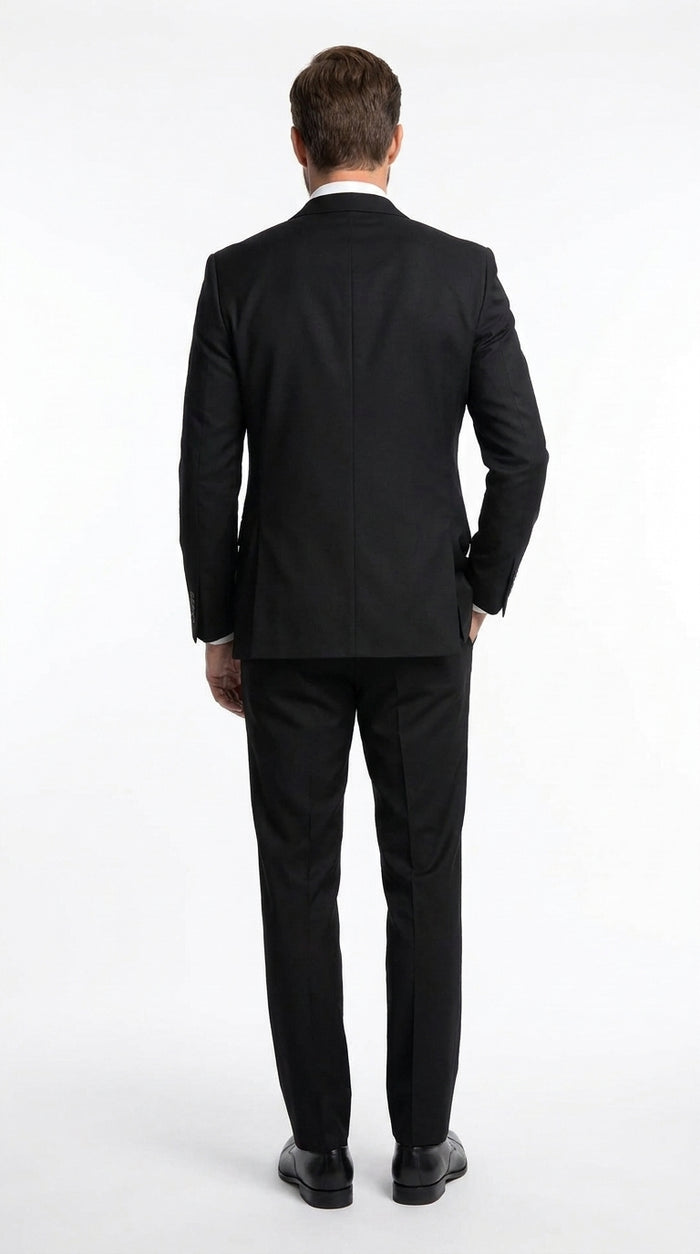 Men’s Black Modern Fit 3-Piece Suit – 2 Button Vested Wedding, Prom & Formal Suit