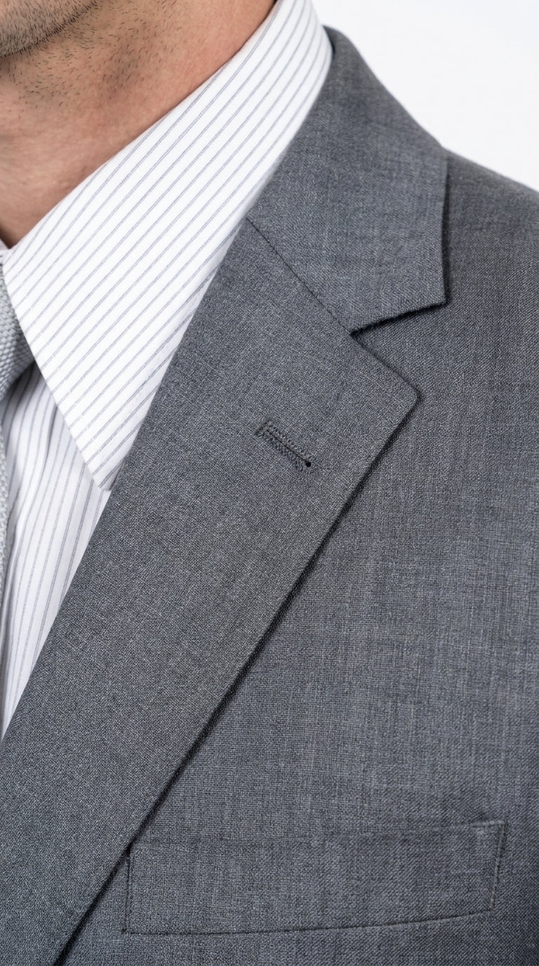 Authentic Tiglio Charcoal Gray 2-Button Wool Suit – Luxury Men's Business, Wedding & Formal Suit