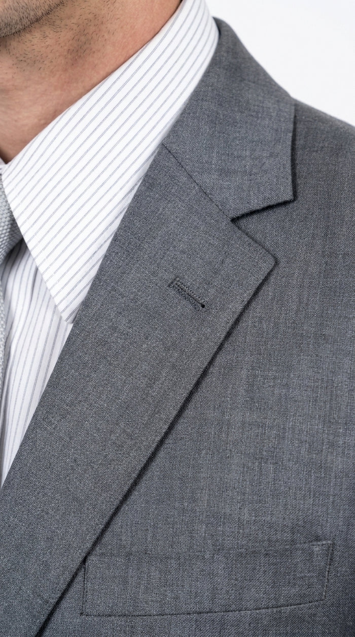 Authentic Tiglio Charcoal Gray 2-Button Wool Suit – Luxury Men's Business, Wedding & Formal Suit