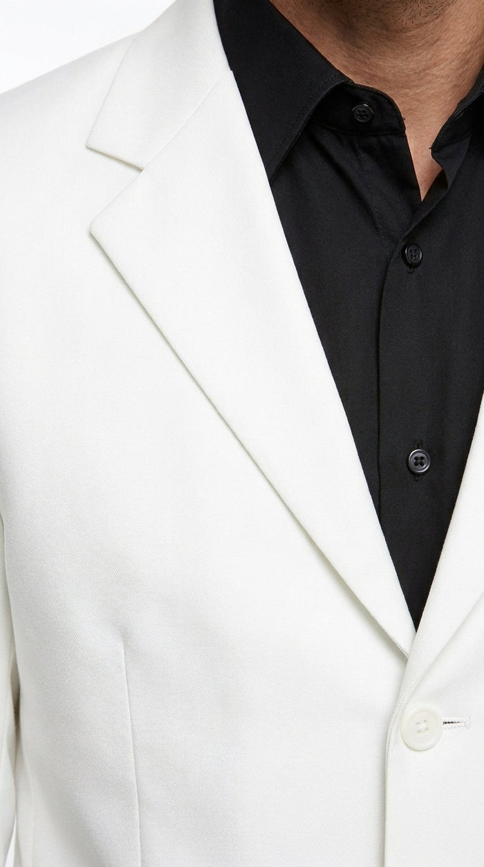 Men’s White Lucci Designer Suit, Fashion Dress Casual Blazer and Pants Formal Suit