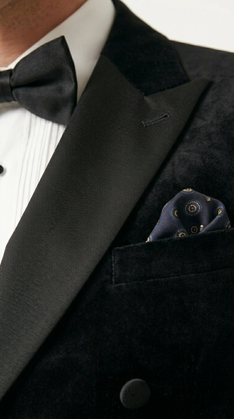 Men’s Black Velvet Double Breasted Tuxedo Blazer, Formal Wedding Prom Sport Coat