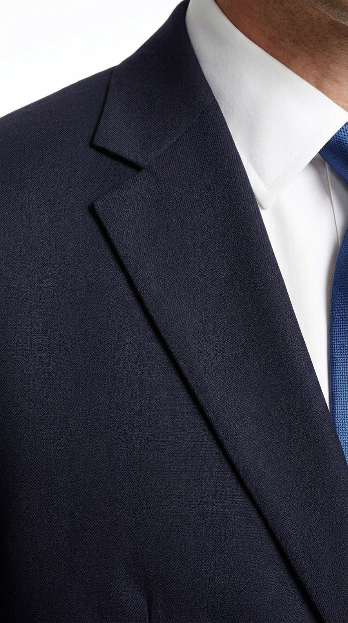 Men’s Classic Navy Blue Sport Coat with Brass Buttons, Handmade Formal Business Blazer