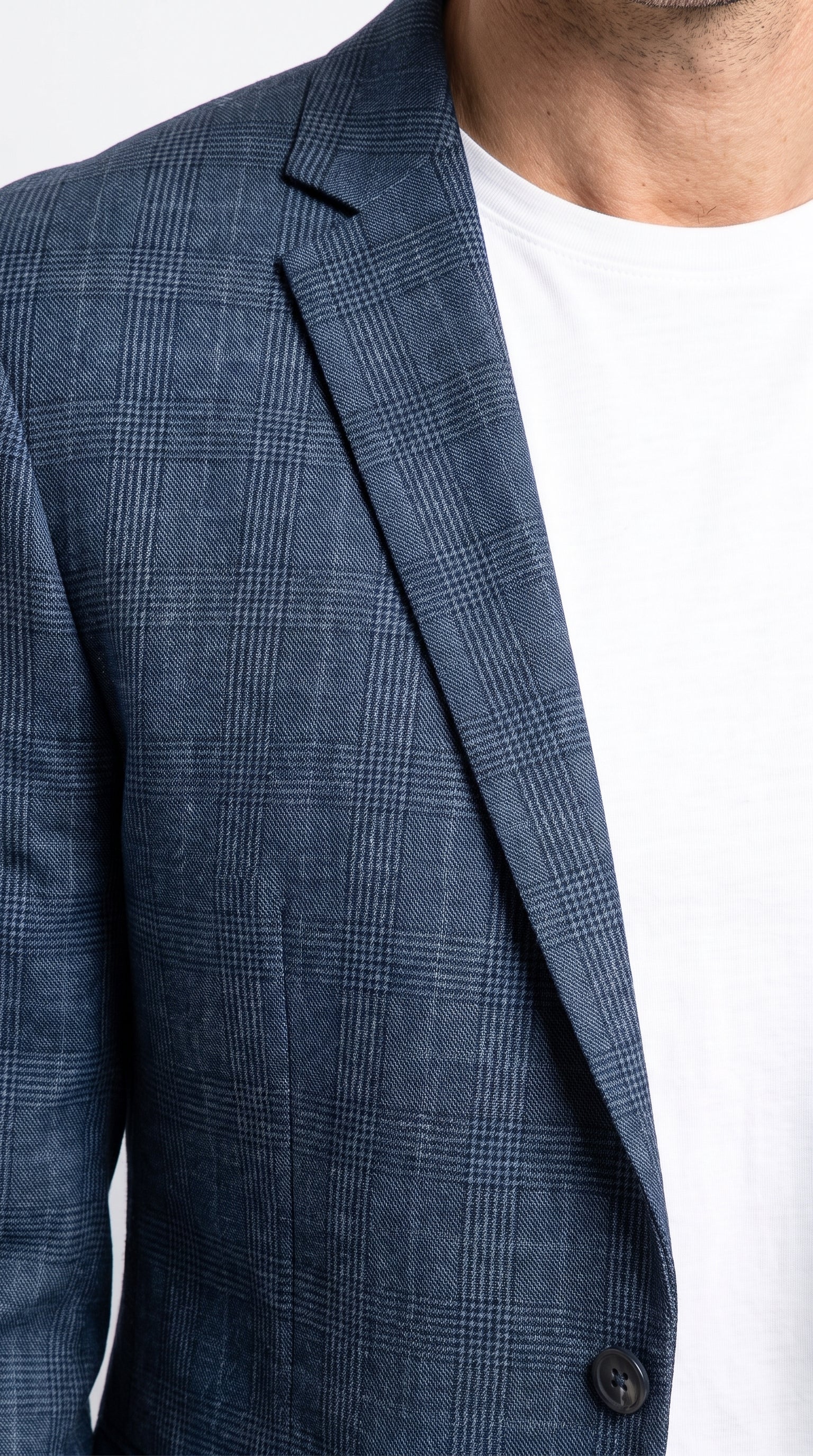 Men’s Blue Single Breasted 2 Button Blazer, Formal Dress Sport Coat for Business and Events