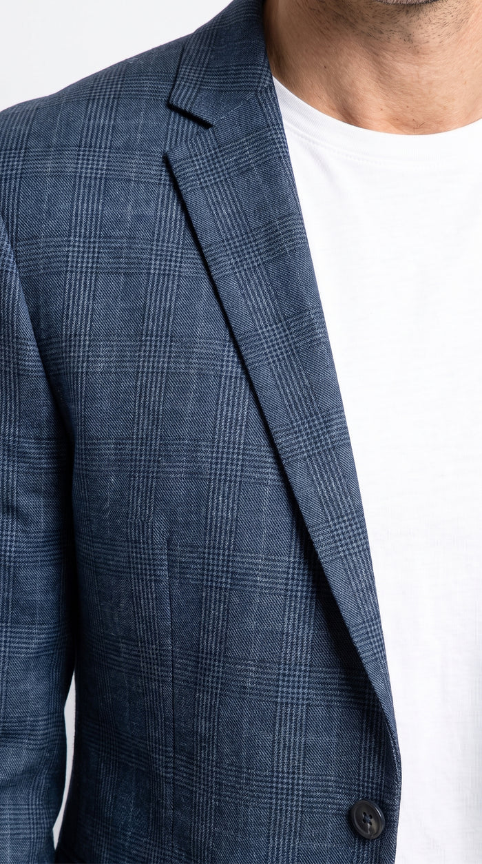 Men’s Blue Single Breasted 2 Button Blazer, Formal Dress Sport Coat for Business and Events