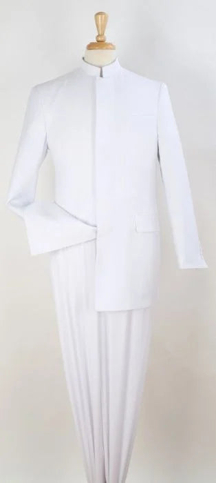 Apollo King Men's Outlet 2 Piece Nehru Style Suit Hidden Buttons