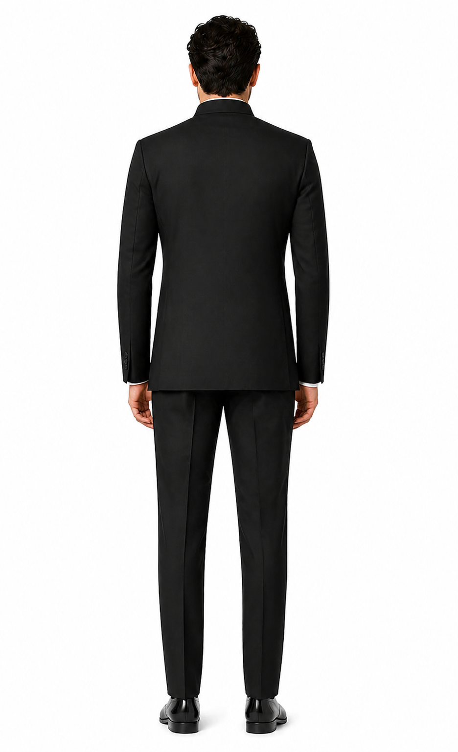 Mandarin Collar Tuxedo - Mandarin Tuxedo - No Collar Suit - Black Suit