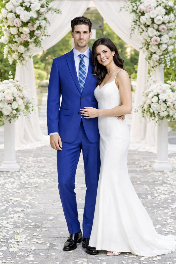 Tiglio 2-Button Slim or Modern Fit in 3-Blue Navy Fabrics