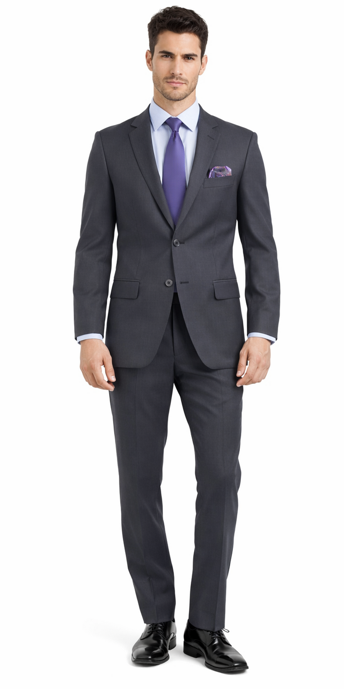 Tiglio Black, Gray, Navy Blue Stripe Two-button Wool Suit 3 Fabrics