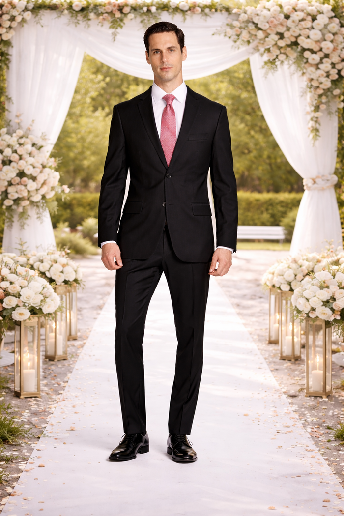 Tiglio Black or Gray 2-Button Slim or Modern Fit Suit
