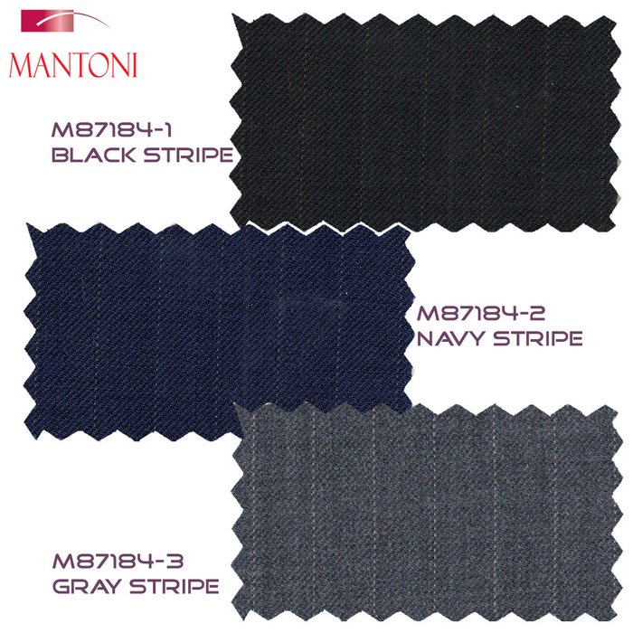 Tiglio Black, Gray, Navy Blue Stripe Two-button Wool Suit 3 Fabrics
