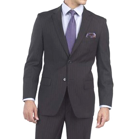 Tiglio Black, Gray, Navy Blue Stripe Two-button Wool Suit 3 Fabrics