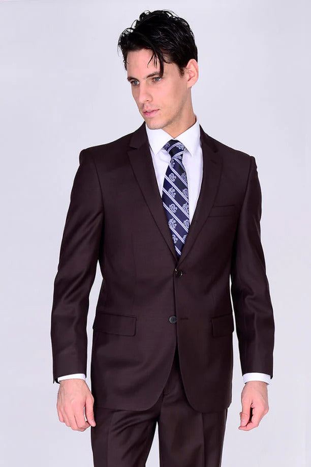 Mantoni Modern Fit Wool Business Suit