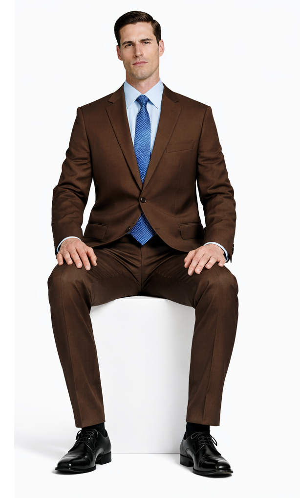 Tiglio Brown Two-Button Wool Suit