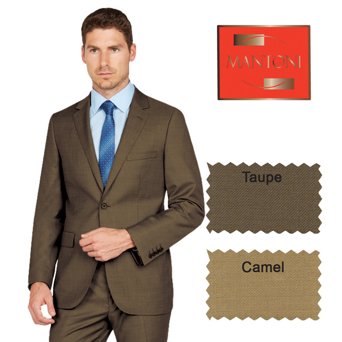 Tiglio Camel or Taupe Two-button Wool Suit