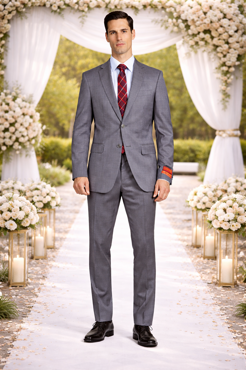 Mantoni Gray Two-button Super Wool Suit