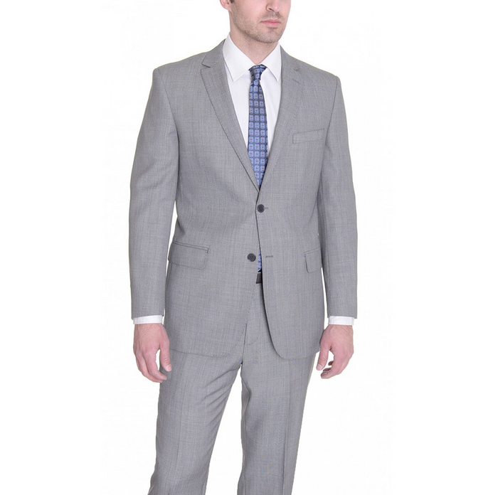 Tiglio Lt. Gray Two-button Wool Suit in Modern or Slim-Fit