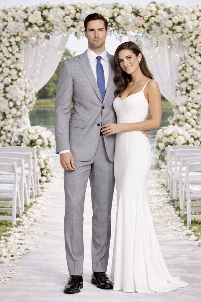 Mantoni Lt. Gray Two-button Wool Suit in Modern or Slim-Fit