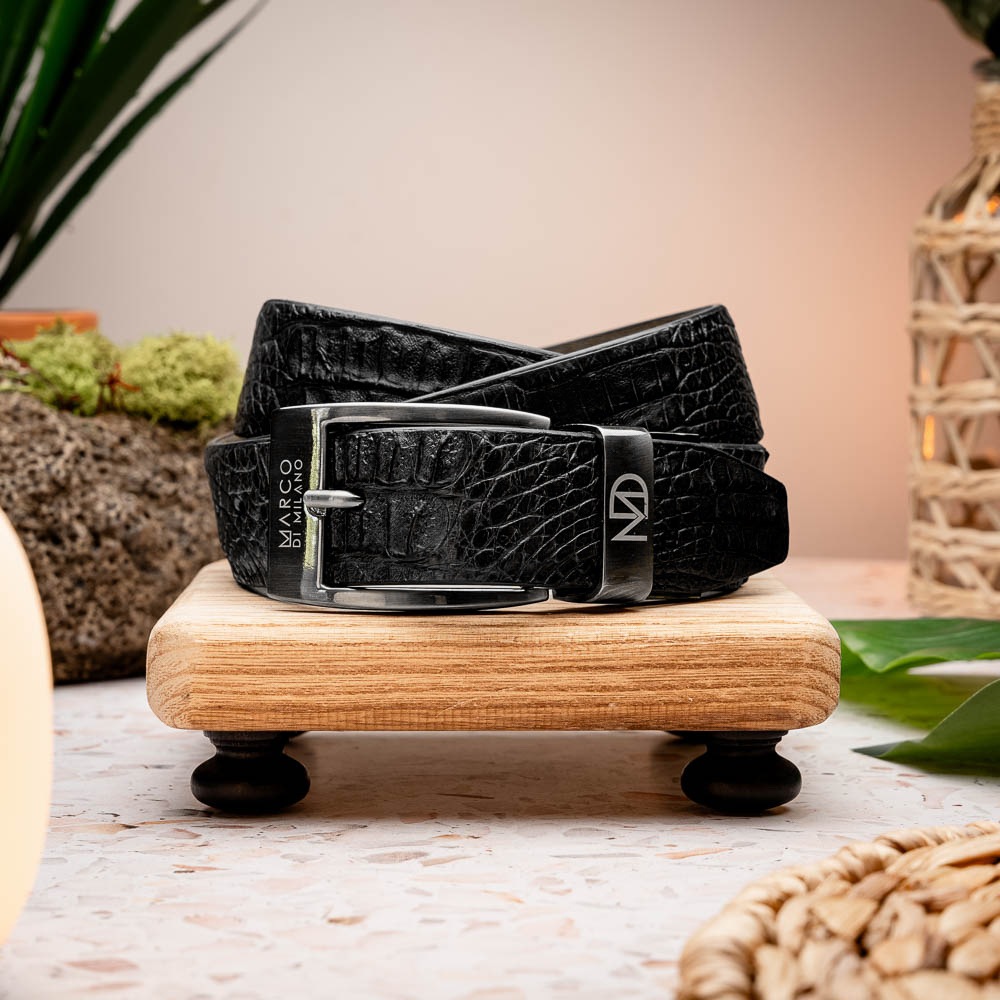 Marco_Di_Milano Riccardo Belt Black Leather Luxury Shoe